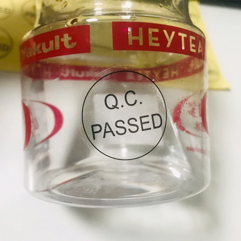 Free Shipping 10000 Pieces QC PASSED Clear PVC Inspection Label Product Sticker Sealed Round Sticker Self Adhesive Printing