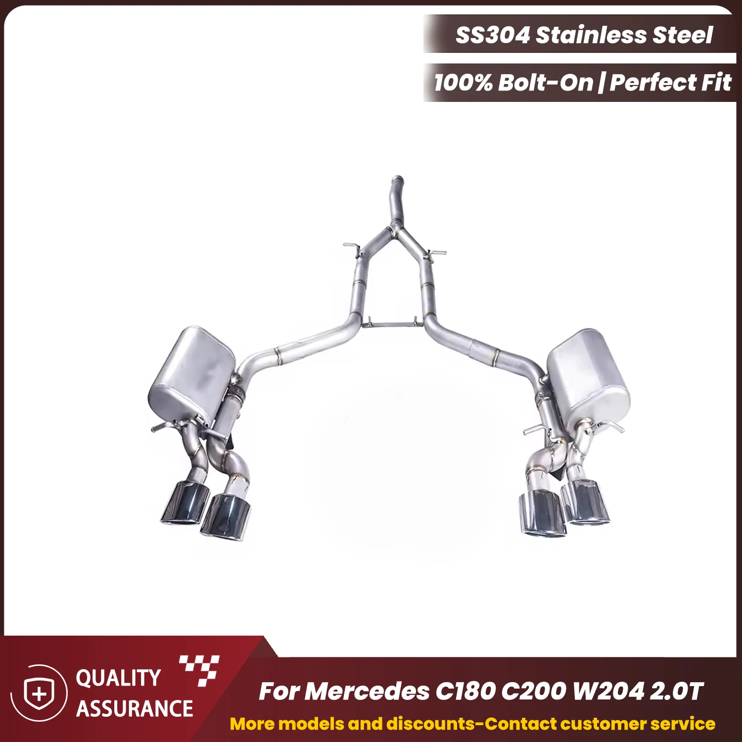 

ECCF Valvetronic Catback Exhaust For Mercedes C180 C200 W204 2.0T Aggressive Exhaust Sound Performance Upgrade Easy Installation