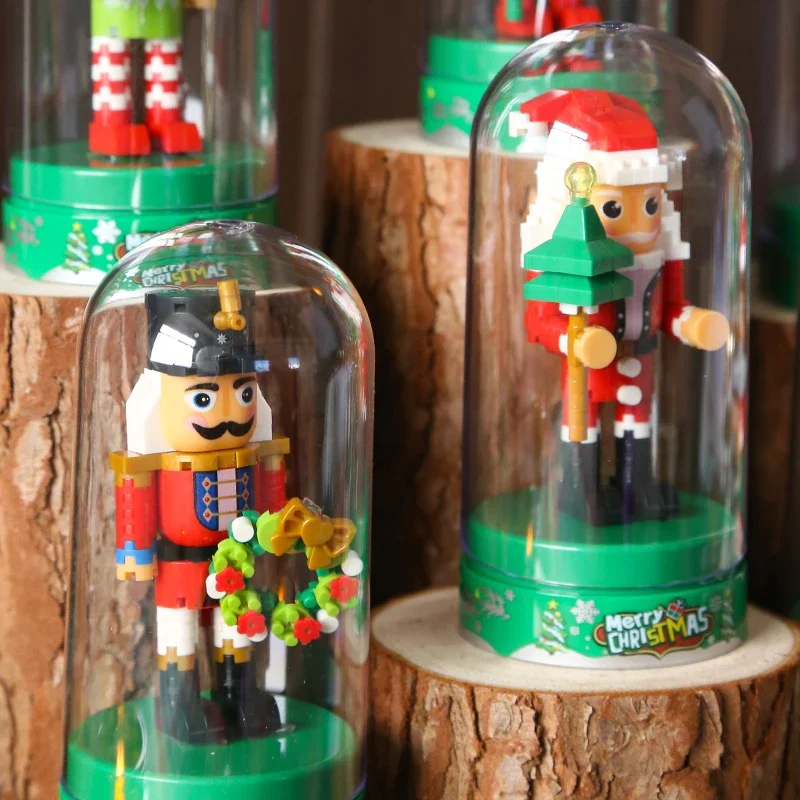 Micro 172PCS Brick Puzzle Assembly Children Toys Christmas Building Block Santa Claus Model Home Decoration Party Gifts for Kids