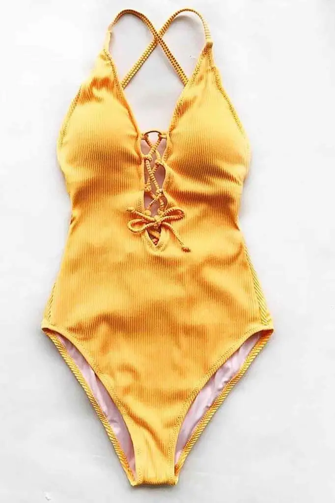 Angelsin Special Fabric Swimwear Yellow