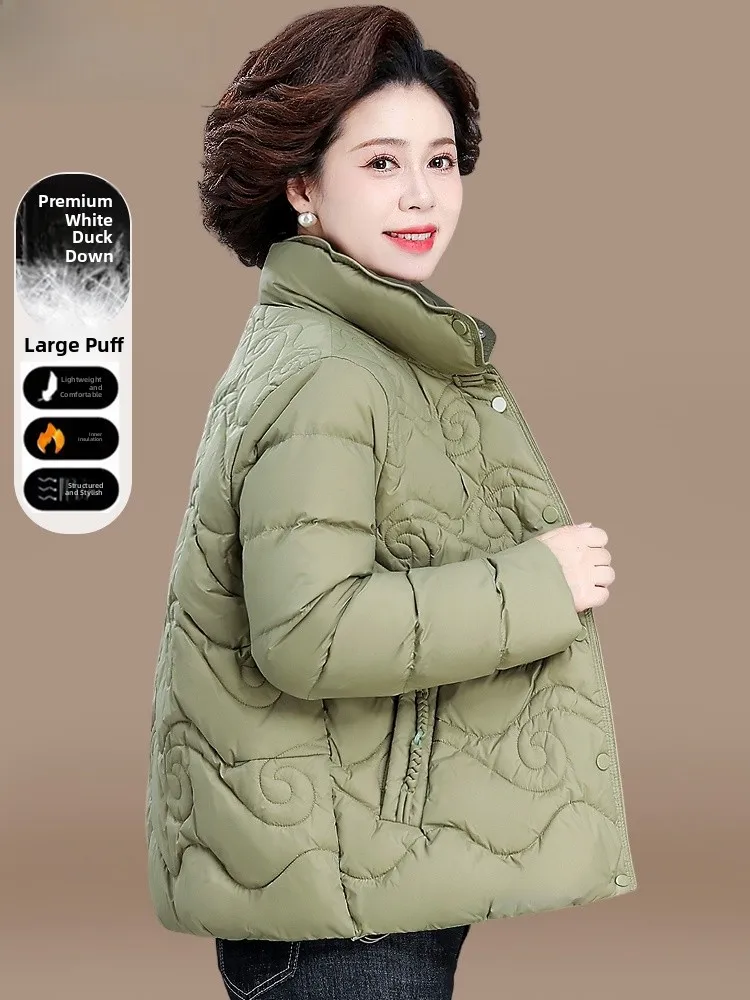 

Теплая зимняя куртка-пуховик для женщин среднего возраста, уютное хлопковое пальто для невысоких мам, стандартная длина рукава