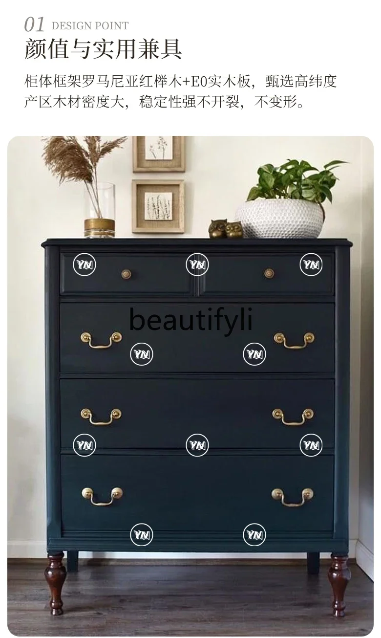 

53Retro style solid wood locker Neoclassical storage cabinet Multifunctional cabinet can be customized