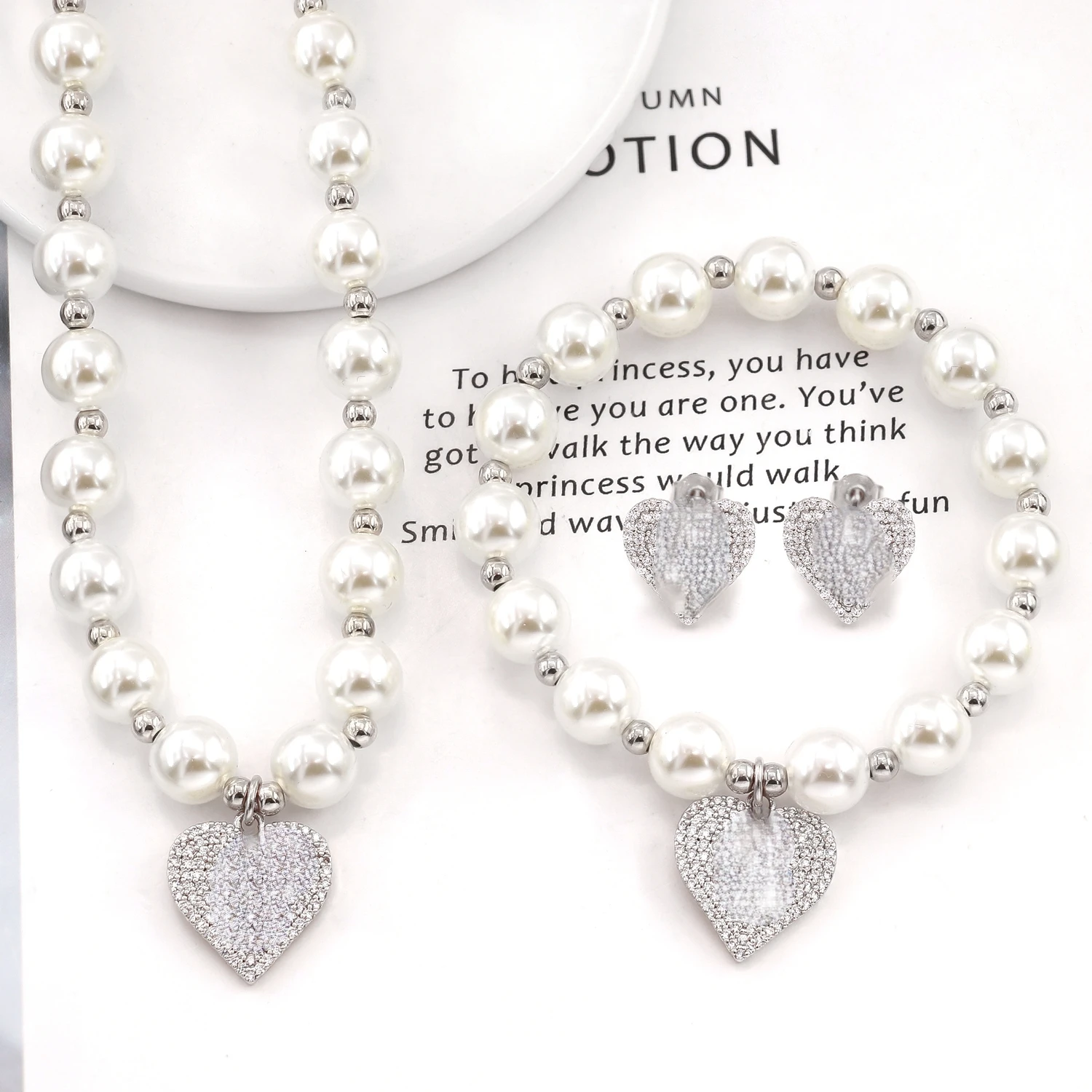 

Новые поступления, 18-каратное позолоченное нержавеющее сталь, брендовый дизайнерский комплект ювелирных изделий, водонепроницаемые жемчужные буквы и циркон в форме сердца, подарки