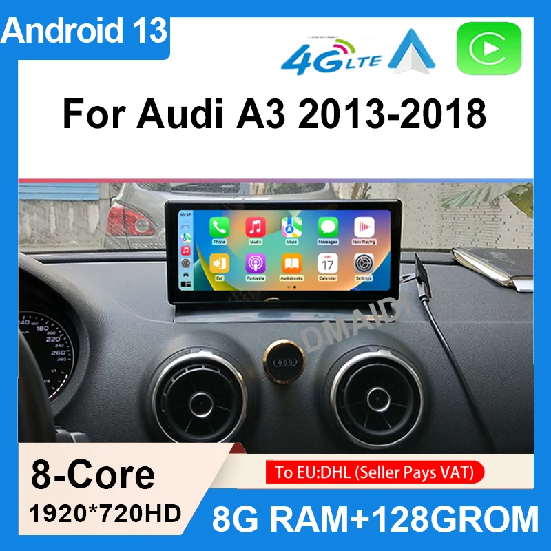 

Car Video Player For AUDI A3 2013-2018 Factory Price 10.25" 8 Core Android13 Auto Apple Carplay Multimedia GPS Navigation Screen