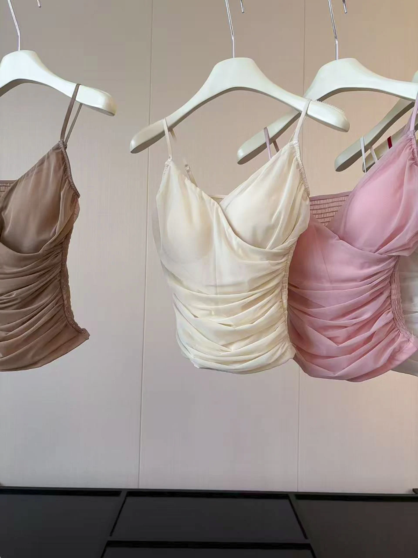 Soft Mesh Cross-Back Vest Women's Gentle See-Through Beautiful Back Pure Desire Early Autumn Inner Wear Short Polyester Fiber