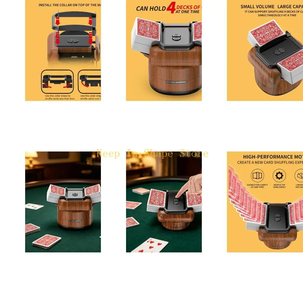 U1JC Desk Use Automatic Card Machine With Rechargeable 4 Deck Design