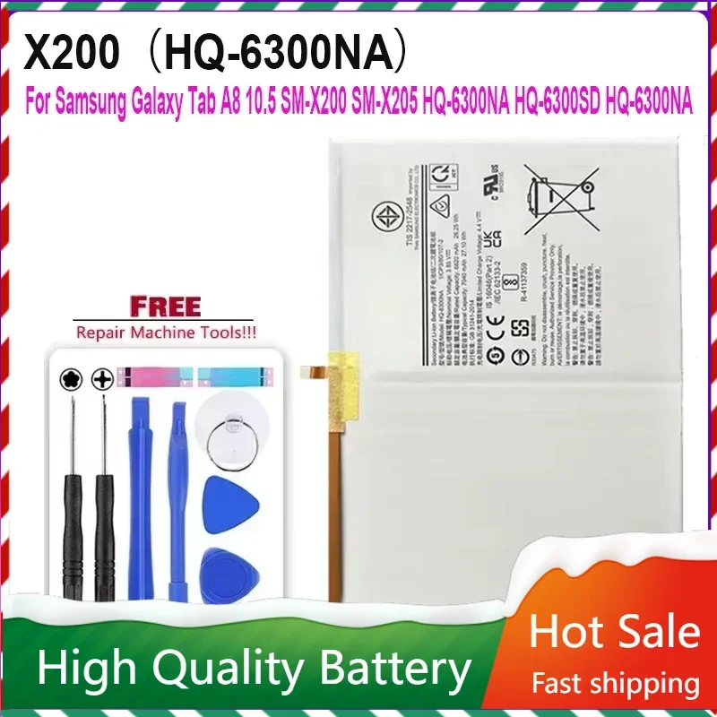 X200 HQ-6300NA HQ-6300SD HQ-6300NA Replacement Battery for Samsung Galaxy Tab A8 10.5 SM-X200 SM-X205 7040mAh Portable Batteries