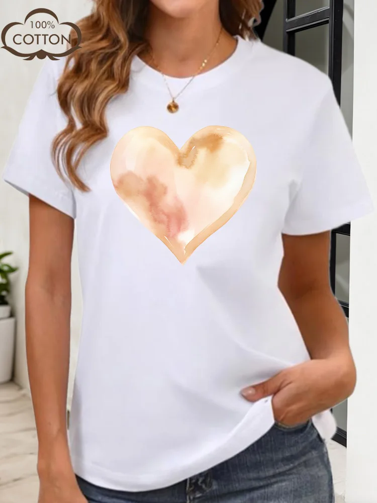 

Женская футболка с рисунком Frosted Pink Hearts, футболка из 100% хлопка с круглым вырезом и короткими рукавами, повседневный летний модный топ