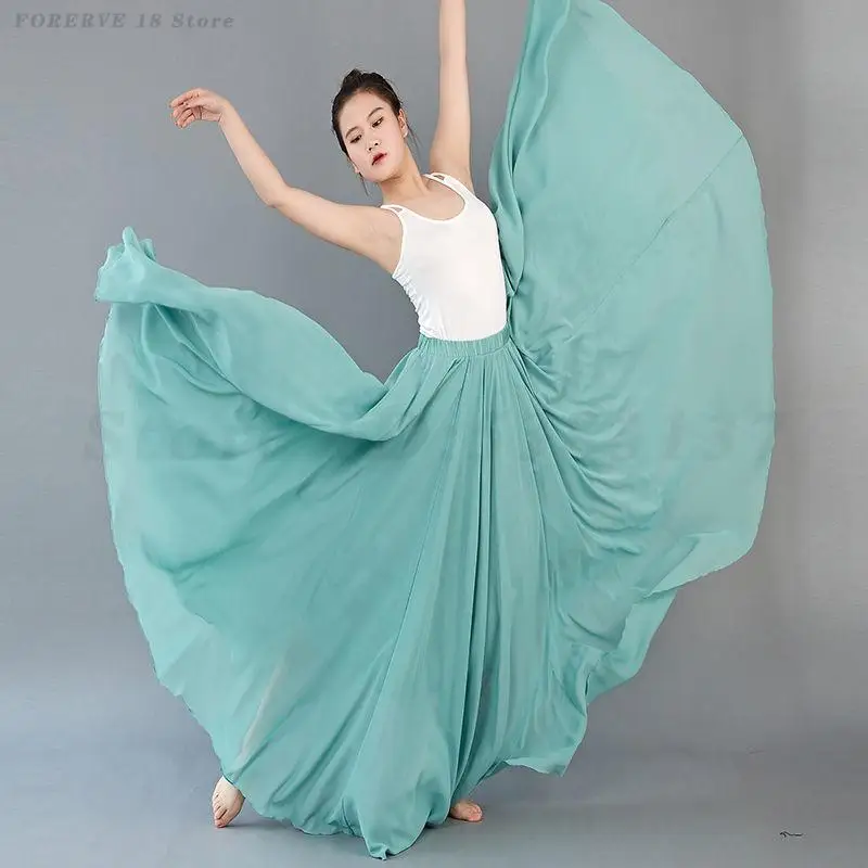 Traje de dança clássica longo ballet dançarina do ventre saias prática wear feminino cigano flamenco saia tradicional yi uyghur dancewear