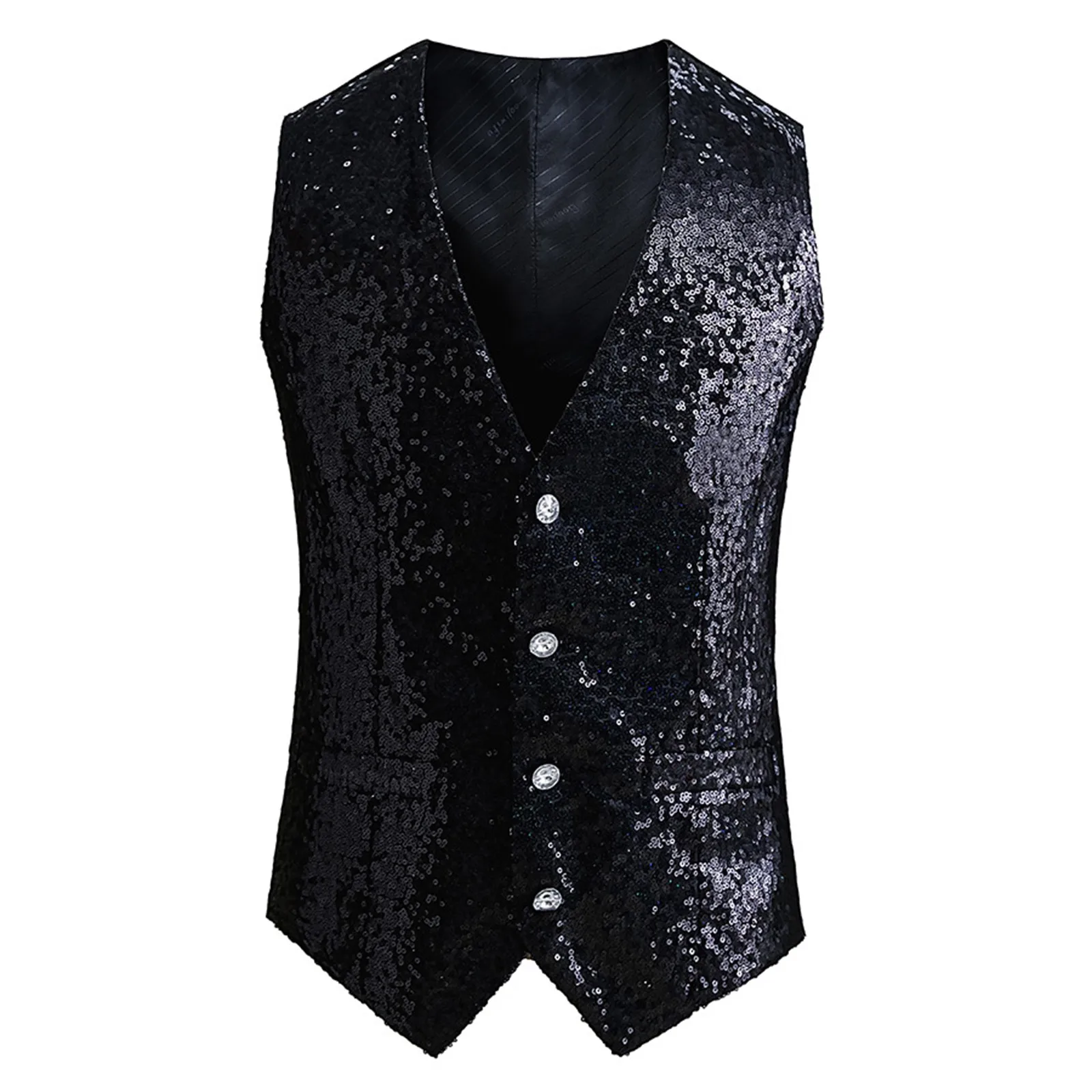 Mens Sequined Vest Casual Vest Tank Top Suit Men\'s A Shirt