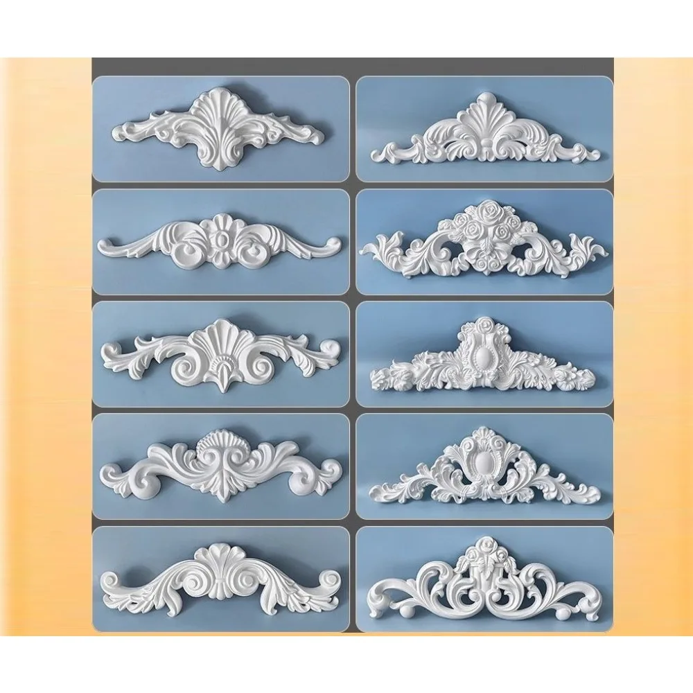 European Style Door Head Flower Wall Stickers PU Wall Moulding Polyurethane House Portal Lintel Decor Element Furniture Ornament