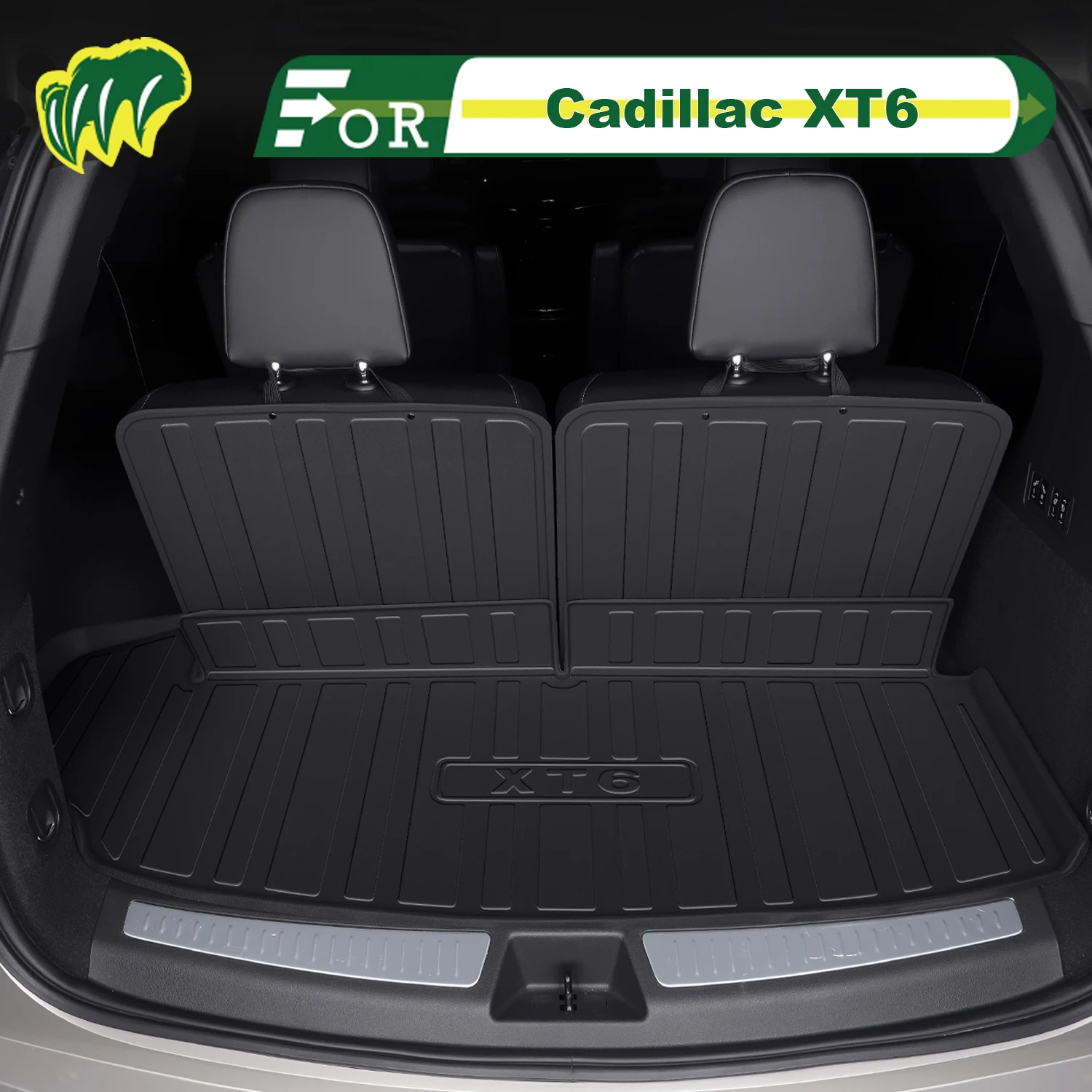 

Для Cadillac XT6 2020-2025 TPE индивидуальный коврик для багажника автомобиля всесезонный коврик для багажника 3D-образная подкладка для багажника защитный коврик для спинки стула