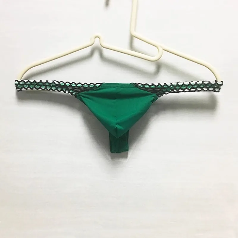Bugle Pouch Thong Men's Sexy Ice Silk Mesh G-Strings Slightly Man Underwear Low Waist Erotic Hombre Male Lingerie Tanga T-pants