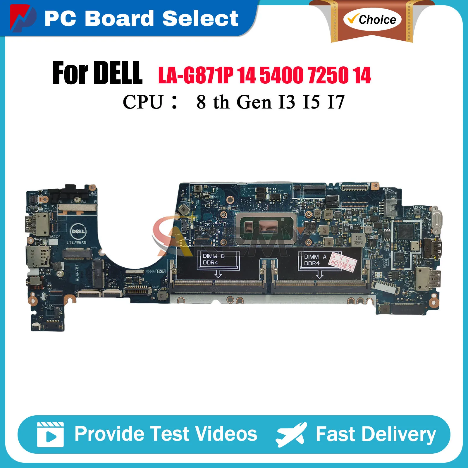 

Laptop Motherboard For Dell Latitude 7400 LA-G871P with I5 I7 CPU 0FHPJ8 0WRHWP 0M2JD3 0WYXPY Tested OK