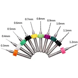 10Pcs/lot 3.175 Shank Carbide PCB Engrave Drill Bits For Print Circuit Board Mini CNC Drilling Bit Set Engraving Endmill 1mm 2mm