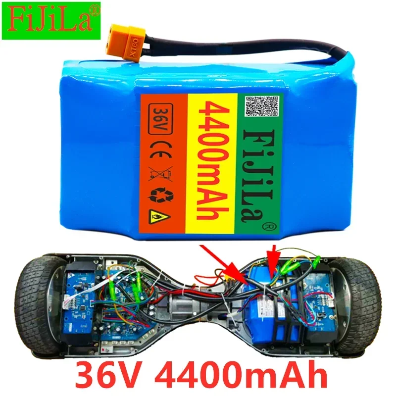 

2022 New 36v lithium-ion rechargeable battery 4400 mAh 4.4AH battery pack for electric self-suction hoverboard unicycle