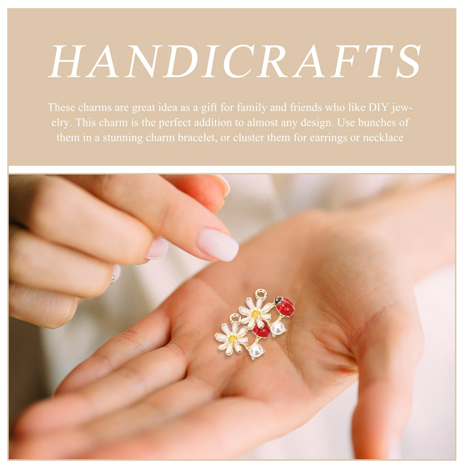 

20 шт., подвески в виде божьей коровки, пчелы, цветов, сделай сам, ювелирные изделия, подвесные аксессуары для ожерелья, браслета, серег, брелок, креативное изготовление ювелирных изделий