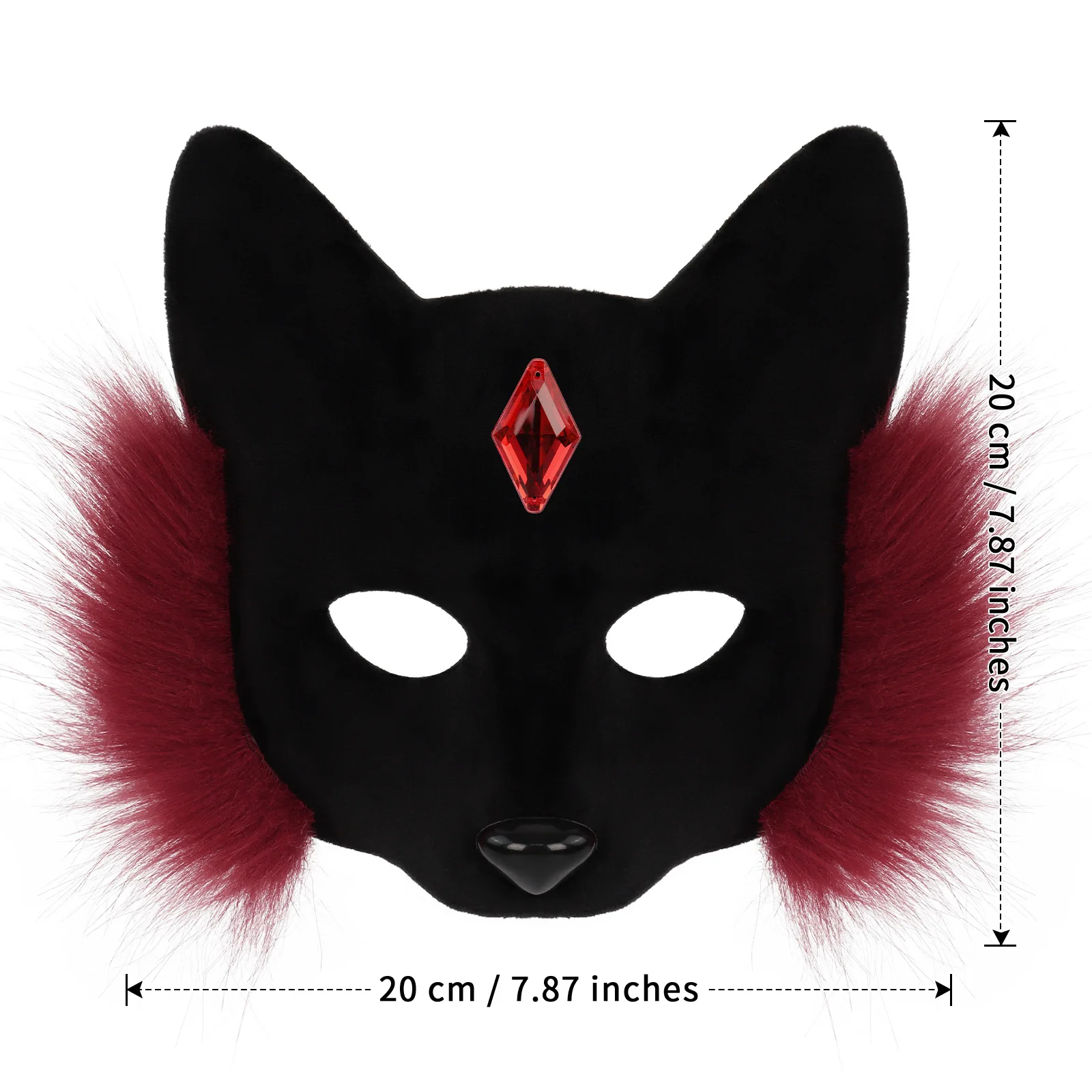 Costume Prop Maschera 3d Naso Maschera di volpe pelosa Maschera per feste cosplay Pelliccia artificiale per feste in costume di Halloween Carnevale
