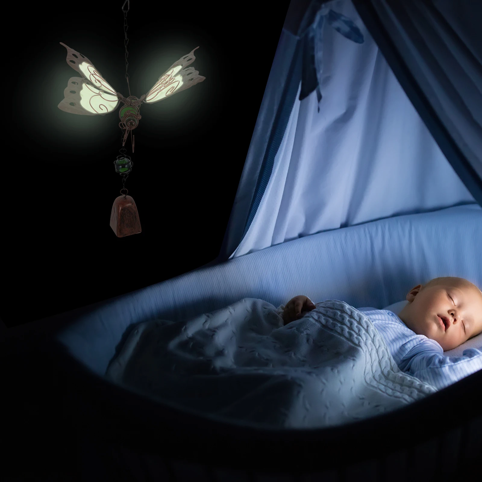 

Luminous Wind Chime Decorative Pendant Fluorescent Hanging nament Balcony Bell Acrylic Material Garden Outdoor