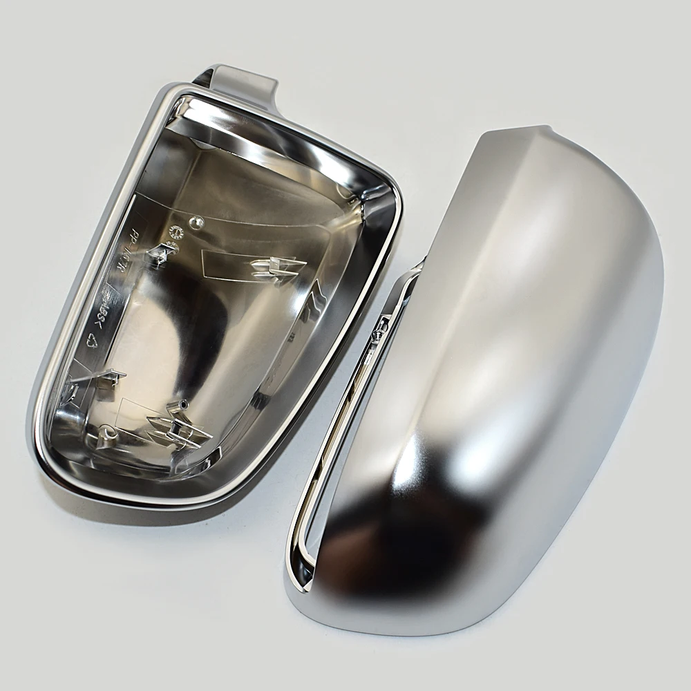 

1Pair Car Wing Mirror Caps Matt Chrome Mirror Cover Rearview Side Mirror Cap S Line for Audi A4 S4 B6 B7 A6 C6