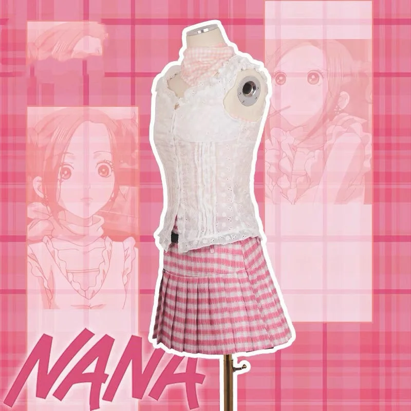 Disfraz de Anime Comic Nana Komatsu Nana para mujer y niña, traje de Cosplay diario rosa, uniforme de Ángel, traje Sexy para fiesta de Halloween