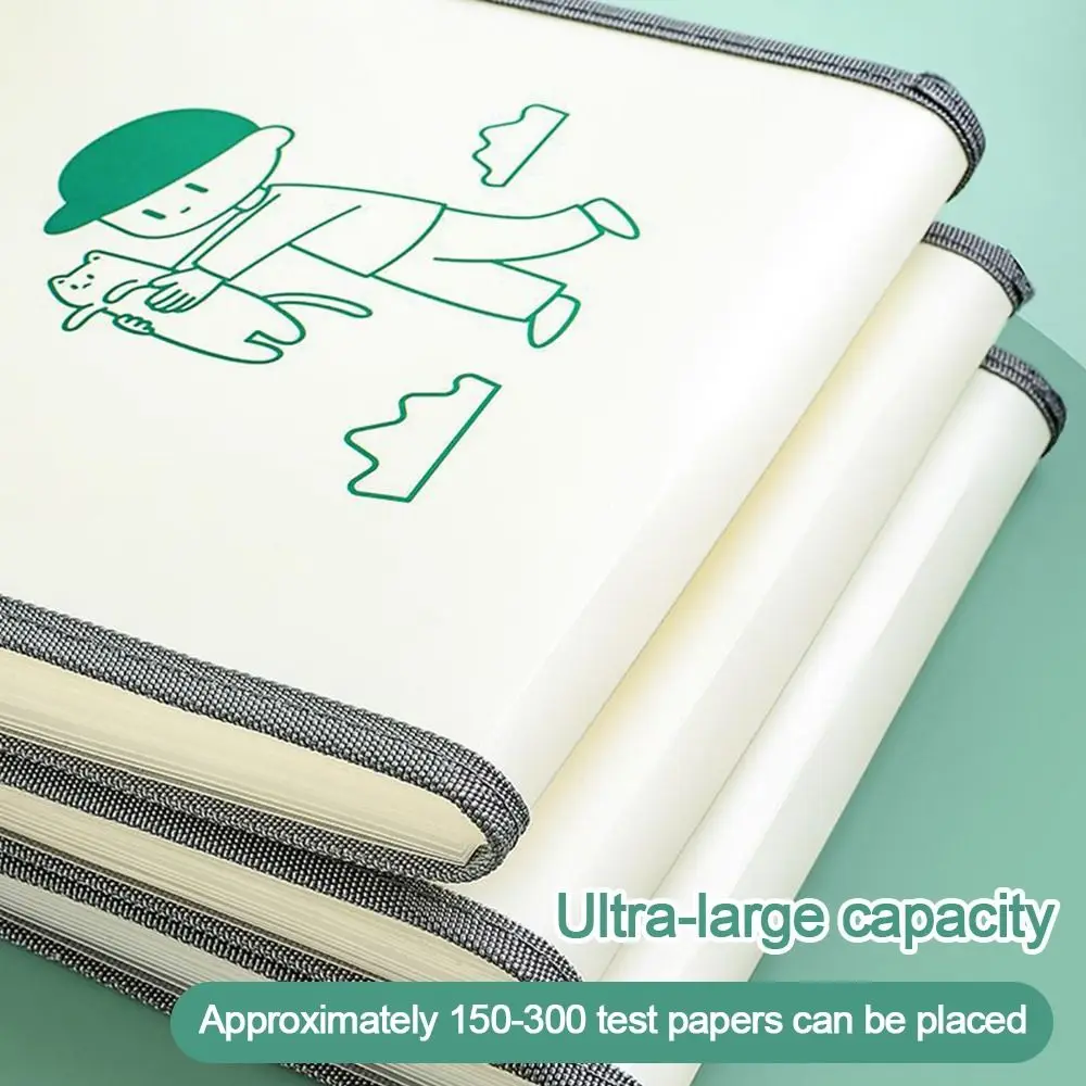 Waterproof A4 File Folder Portable 13 Pockets PP Test Paper Storage Folder Portfolio File Organizer Document Bag