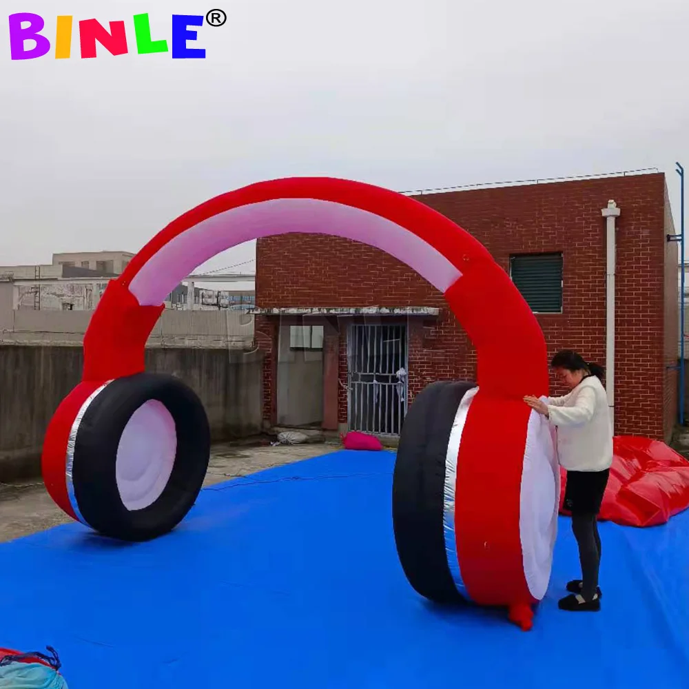 2022 Hot Sale Music Festival Giant Inflatable Headphones Inflatable Headset Inflatable Earphone Event Arch For Advertising