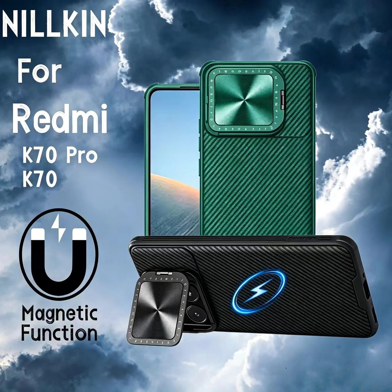 Funda Magnética Nillkin CamShield Pro para Redmi K70 Pro, Lente de Cámara Deslizante, Funda para Redmi K70, Funda Simple para Xiaomi Poco F6 Pro