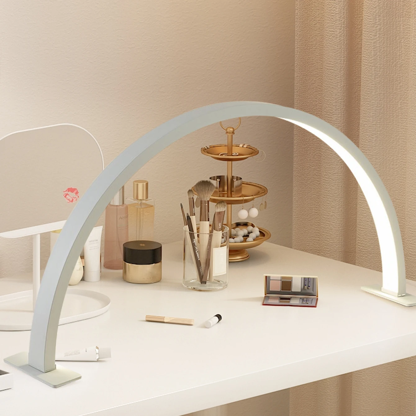 Imagem -06 - Half Moon U-shaped Nail Art Led Work Desk Lamp Salão de Beleza Simples Desktop Nail Care Casa