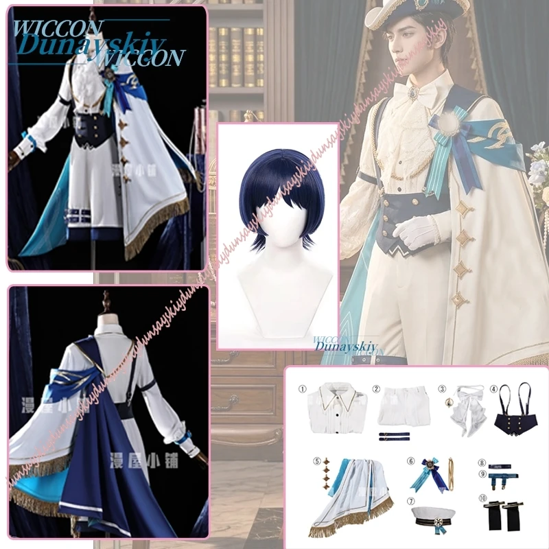 

Genshin Impact Scaramouche Wanderer Cosplay Costume Wig Splendorous Night Banquet Eleven Fatui Harbingers Halloween Outfit Men