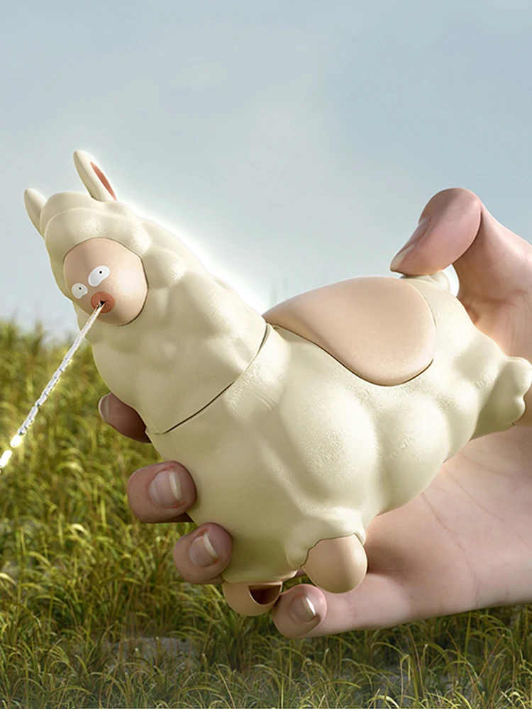 Alpaca Water Squirter Blaster Leakproof Beach Water Fighting Toy Rotating Head Press Sprinkler Toy for Pool Party Favors