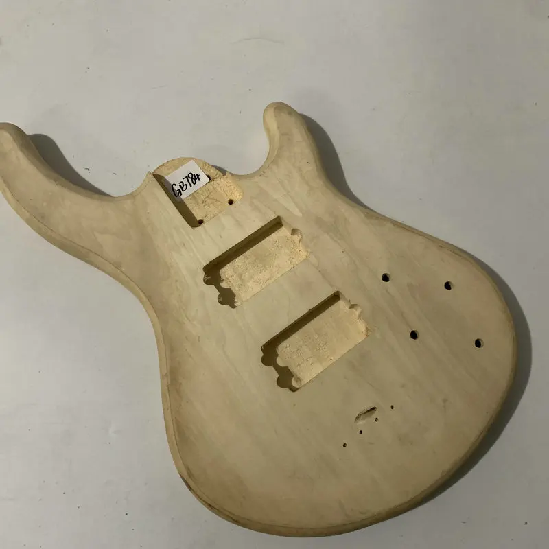 GB784 DIY Guitar Parts Unfinished Electric Bass Body in Solid Basswood Surface Dirty and Damages for DIY Special Sales