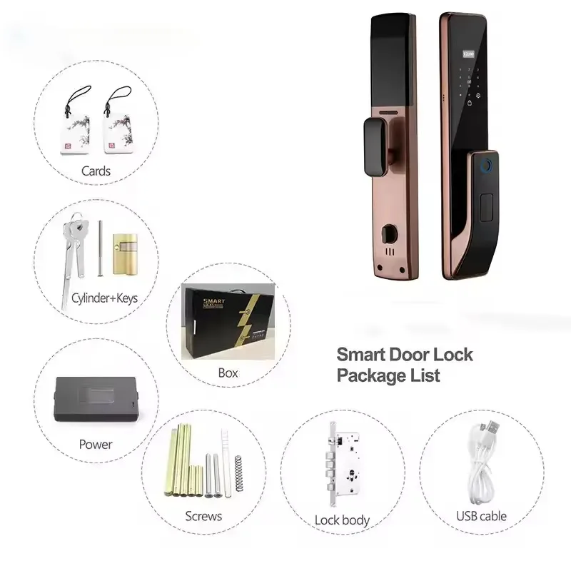 Security Digit Electric Electronic Automatic Digital Tuya Cerraduras Inteligentes Control Wifi Keys Fingerprint Door Smart Locks