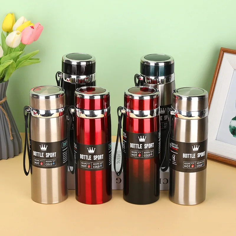 

316 stainless steel thermos cup portable sling travel kettle large capacity outdoor sports kettle batch