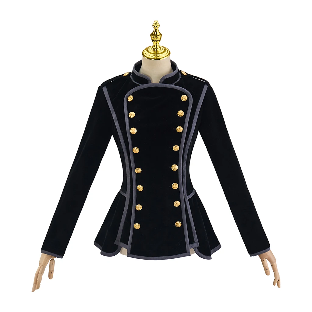 Medieval Retro Women Vintage Steampunk Elegance Jacket Victorian Ladies Stand Collar Gothic Coat Outwear Costume