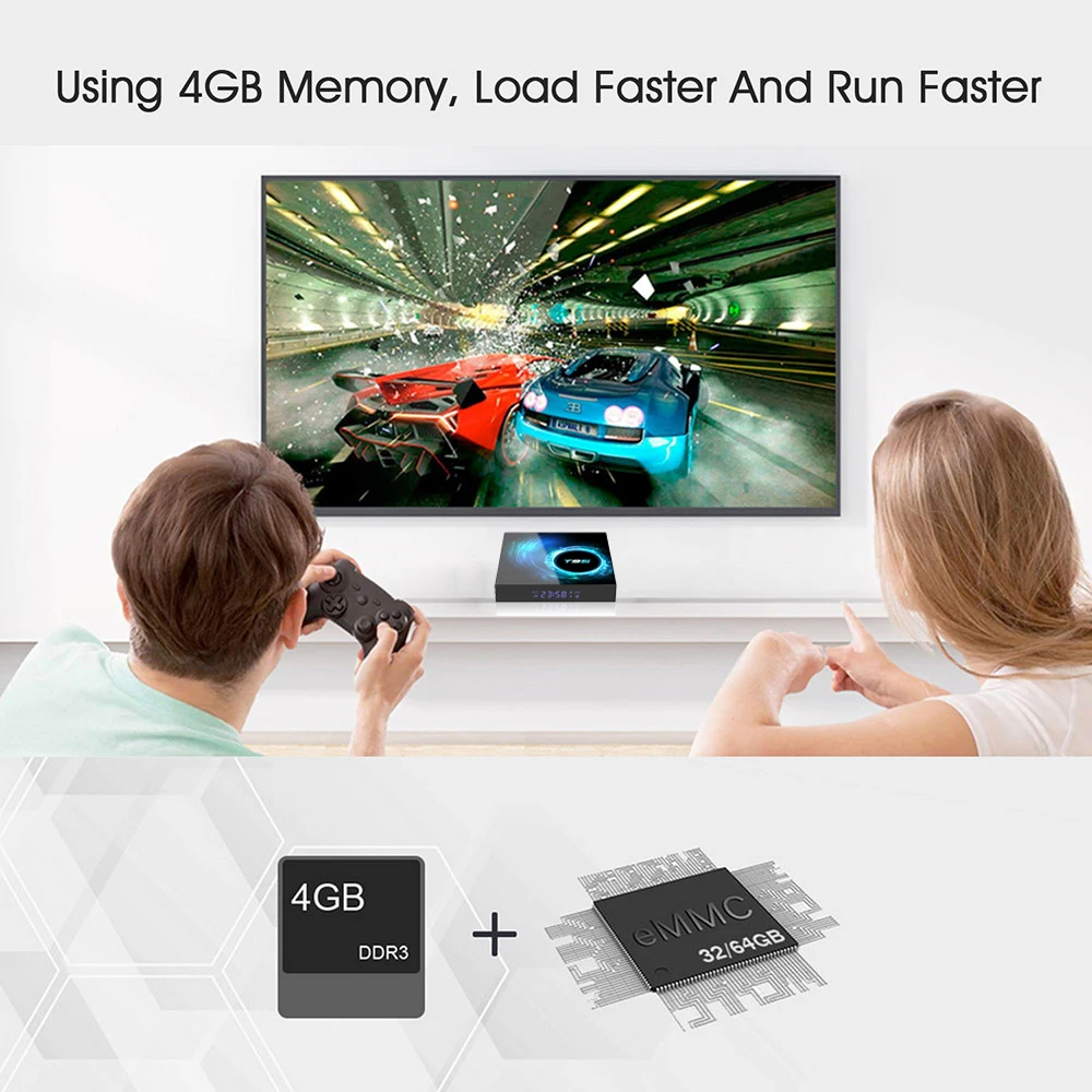 T95 Android TV Box Smart Android 14 H616 رباعي النواة ثنائي النطاق واي فاي 2.4G 5G Ram 8GB Rom 64GB 128GB Global Media Player Set Top Box