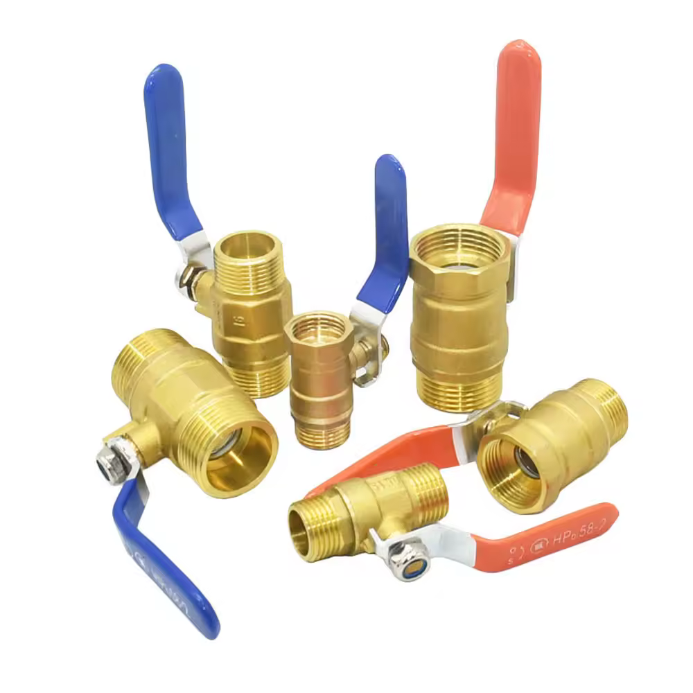 1/2 3/4 1" Brass Thread Connector valve Water Pipe Fittings Quick Connector Ball Valve Garden Watering Irrigation Copper coupler
