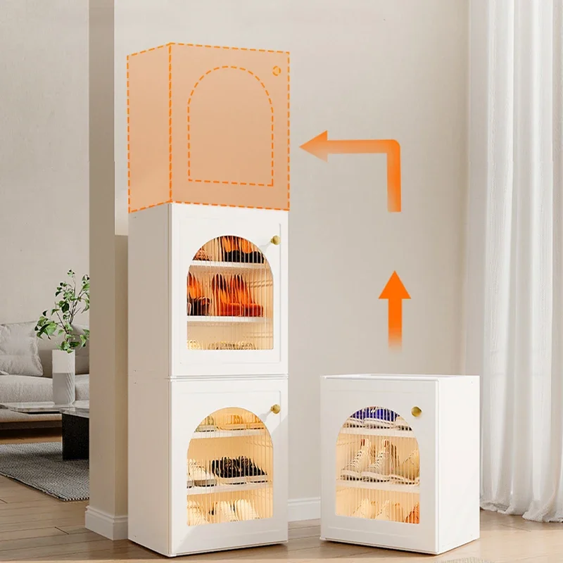 منظمات خزائن الأحذية البيضاء الكريستالية تعرض الرف لتوفير الأحذية الحديثة وحامل الأحذية الخشبي من Zapateros Organizadores