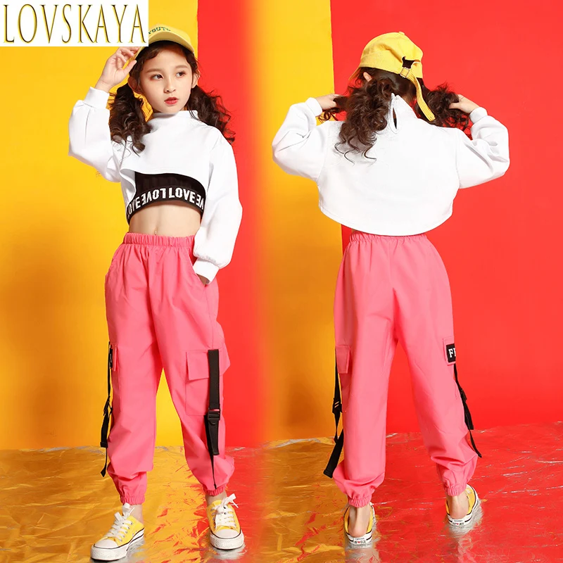 Children's short sports shirts, casual pants, hip-hop costumes, music concerts, jazz dance girl costumes