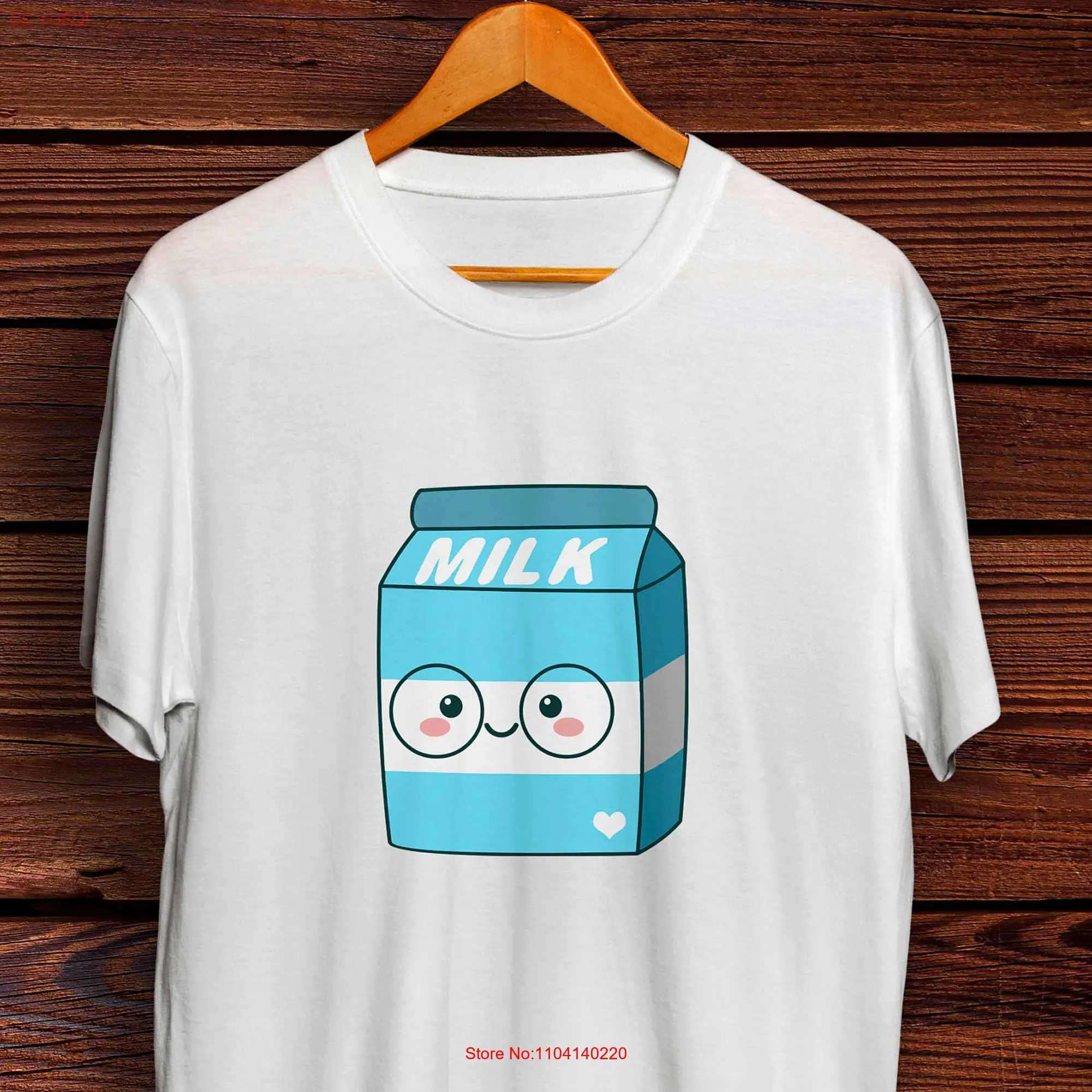 Milk T Shirt Japanese Carton Cute Anime Aesthetic Kawaii Milkmaid Tumblr long or short sleeves