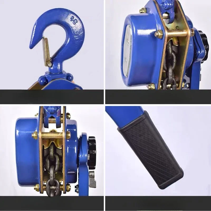 0.75-1TM Pulling Wrench Hoist Manual Lifting Chain Hoist Hand Chain Hook Portable Lever Block inverted Chain Hoist Tightener