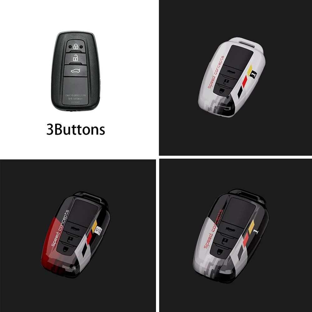 Car Key Fob Cover 360 Degree Protection Case For Toyota 2018-2021 Camry RAV4 Highlander Avalon C-HR Prius Corolla GT86 Smart Key