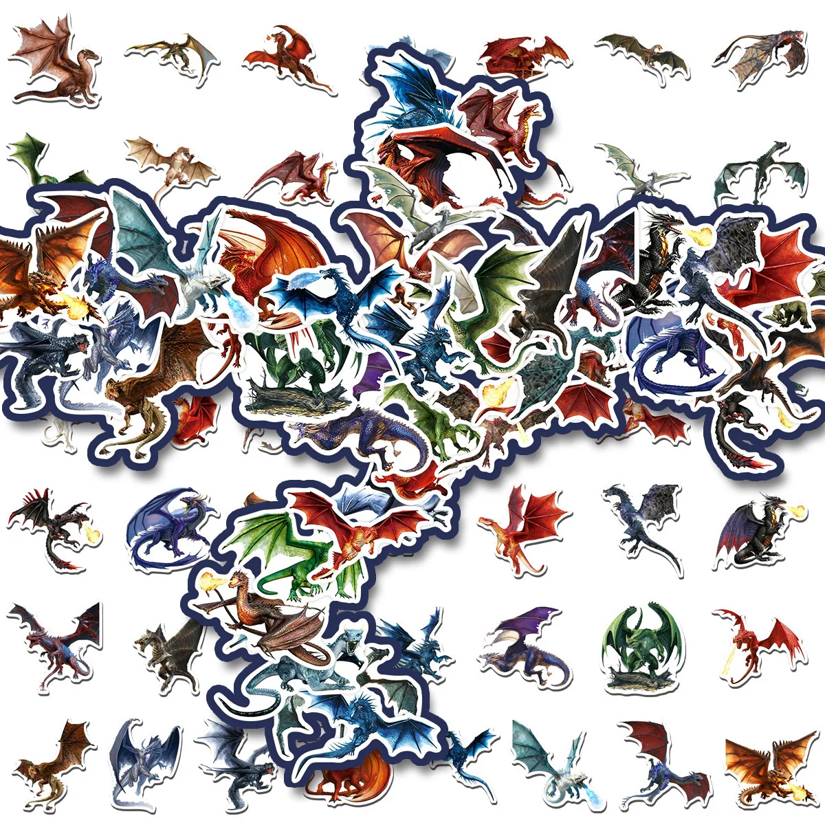

50pcs Dragon Cartoon Graffiti Stickers Waterproof Diy Decals For Phone Laptop Ipad Water Bottle Luggage Notebook Thermos Decor