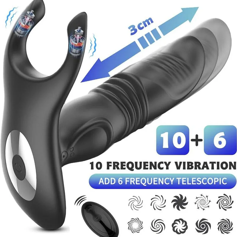 Remote Control Telescopic Prostate 10 Frequency Crab Clamp Egg Male Remote Control Vibrator Vestibule Anal Plug