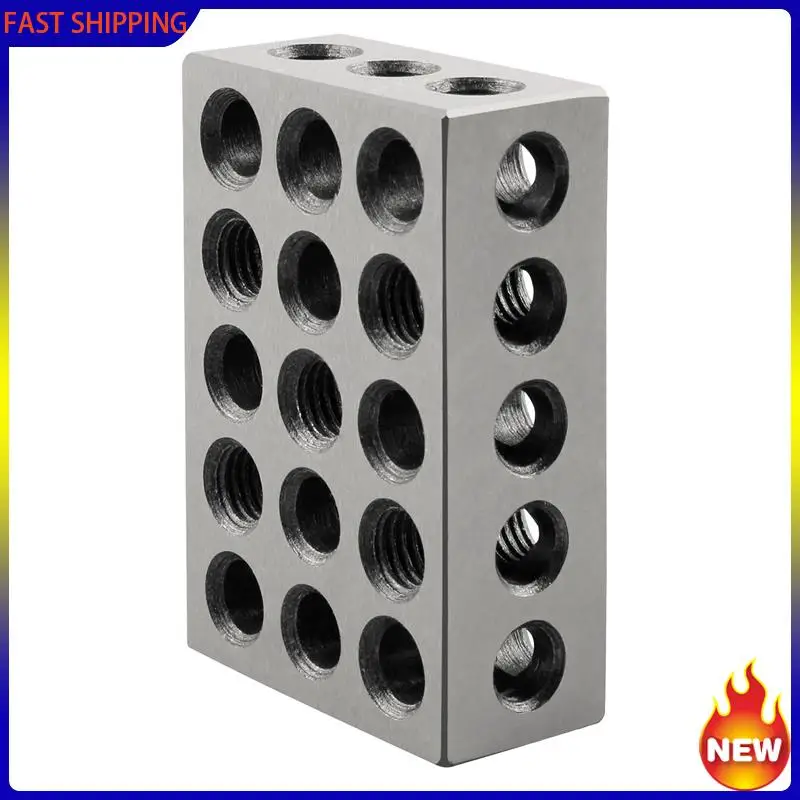 

Hot Trend-2PCS Blocks Gauge Hardened Steel Parallel Block Set 23 Holes Matched Machinist Milling Tool