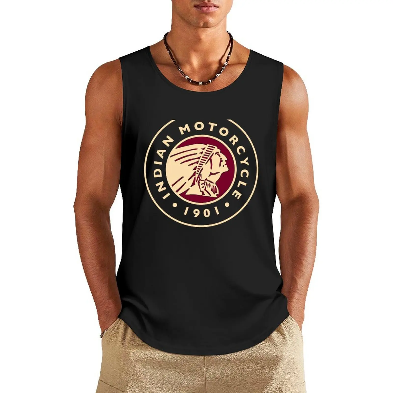 Black Friday Indian Vintage Motorcycle Tank Top Men's gym articles mens clothing gym t-shirts