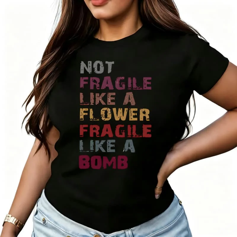 Heather Grey Bold Statemen Women's T-Shirt 100% Cotton Funny Graphic Short Sleeve Tee Novelty Shirt Casual Crew Neck Top S-5Xl