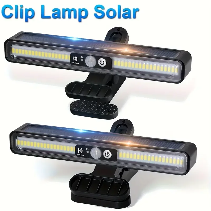 Sensore di movimento Luce solare paesaggistica 3 modalità Clip e lampada da parete per recinzione Cortile Giardino Gronda Cortile Garage Decorazione esterna