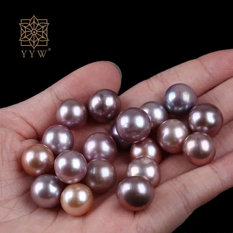 12-16mm Cultured No Hole Freshwater Natural Purple Pearl Big Size Beads Sold By 1pc For Jewelry Making Diy Necklace Bracelet