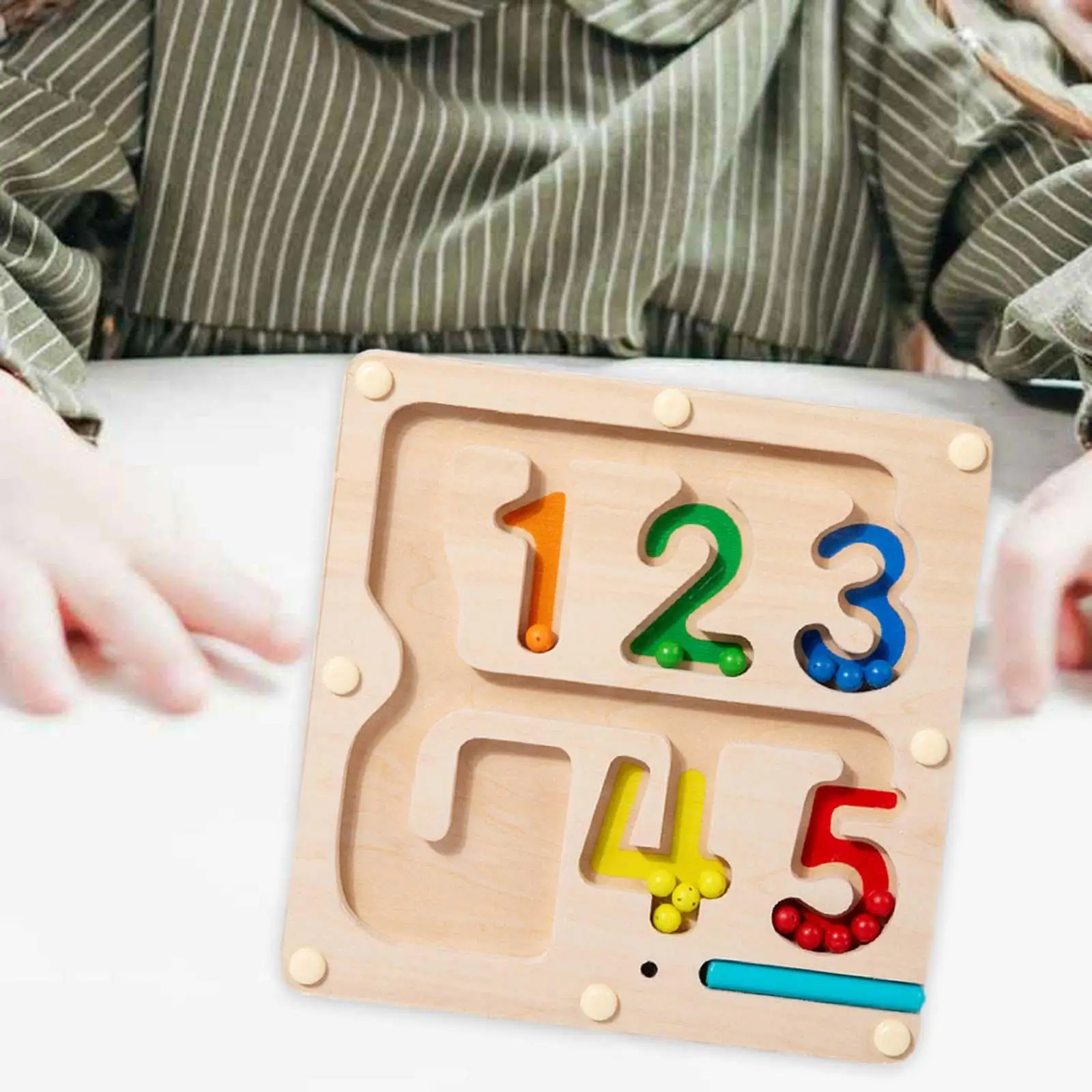 Wooden Magnet Puzzle Boards Skills Toys Magnetic Color & Number Maze for Preschoolers Gift 3 4 5 6 7 Years Old Girls Boys